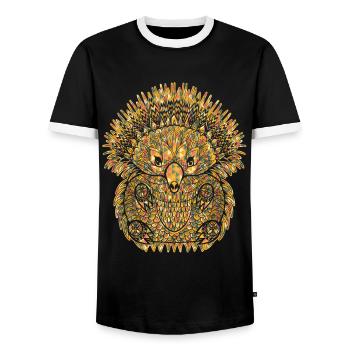Awesome Echidna Geometric - Men's Ringer Shirt - black/white - Front - AI Model Female 172 light (172cm) & AI Model Male 178 light (178cm)