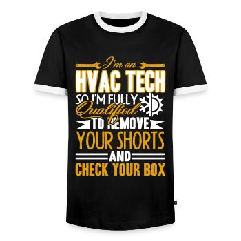 HVAC Tech I Am An HVAC Tech - Men's Ringer Shirt - black/white - Front - AI Model Female 172 light (172cm) & AI Model Male 178 light (178cm)