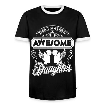 I Am A Pretty Awesome Daughter - Men's Ringer Shirt - black/white - Front - AI Model Female 172 light (172cm) & AI Model Male 178 light (178cm)