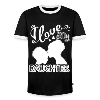 I Love My Daughter - Men's Ringer Shirt - black/white - Front - AI Model Female 172 light (172cm) & AI Model Male 178 light (178cm)