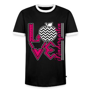 Kindergarten Teacher Love Kindergarten - Men's Ringer Shirt - black/white - Front - AI Model Female 172 light (172cm) & AI Model Male 178 light (178cm)