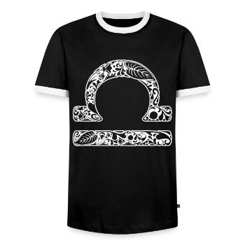Libra Zodiac Shirts Sign Of Zodiac - Men's Ringer Shirt - black/white - Front - AI Model Female 172 light (172cm) & AI Model Male 178 light (178cm)