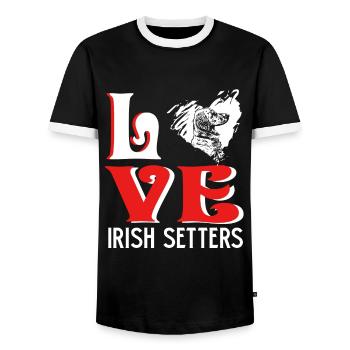 Love Irish Setter - Men's Ringer Shirt - black/white - Front - AI Model Female 172 light (172cm) & AI Model Male 178 light (178cm)