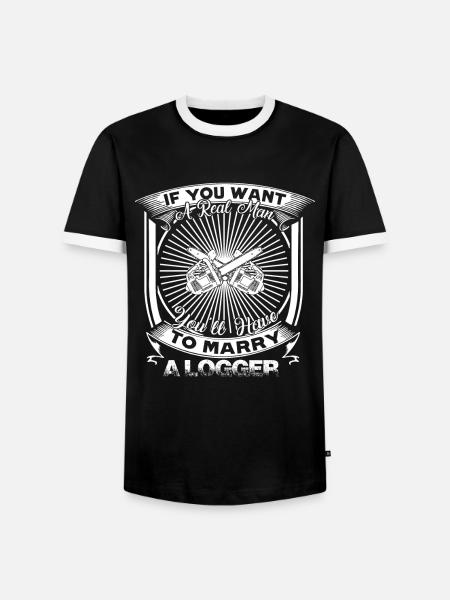 Logger Marry A Logger - Men's Ringer Shirt - black/white