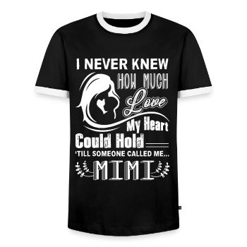 Mimi Shirt Funny Mother's Day - Men's Ringer Shirt - black/white - Front - AI Model Female 172 light (172cm) & AI Model Male 178 light (178cm)