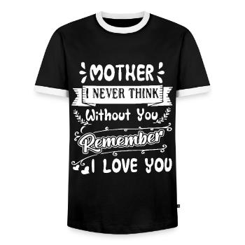 Mother's Day I Never Think Without You - Men's Ringer Shirt - black/white - Front - AI Model Female 172 light (172cm) & AI Model Male 178 light (178cm)