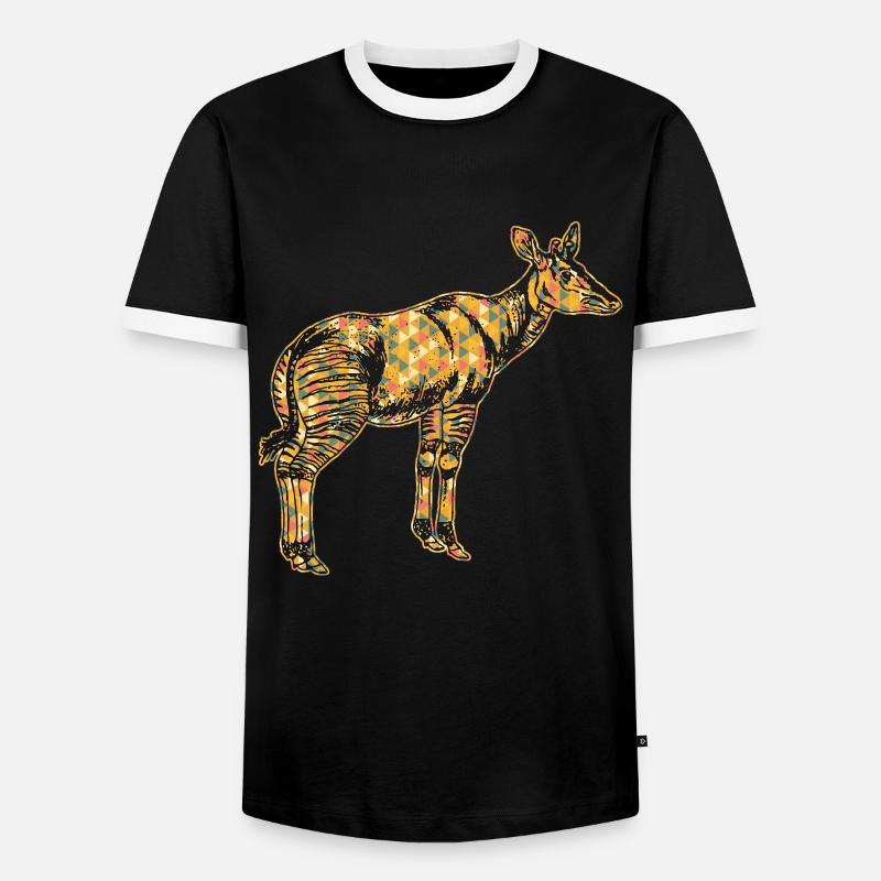 Okapi Geometric - Men's Ringer Shirt - black/white