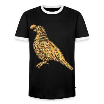 Quail Geometric - Men's Ringer Shirt - black/white - Front - AI Model Female 172 light (172cm) & AI Model Male 178 light (178cm)