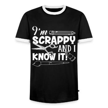 Scrapbook I Know Scrapbook - Men's Ringer Shirt - black/white - Front - AI Model Female 172 light (172cm) & AI Model Male 178 light (178cm)