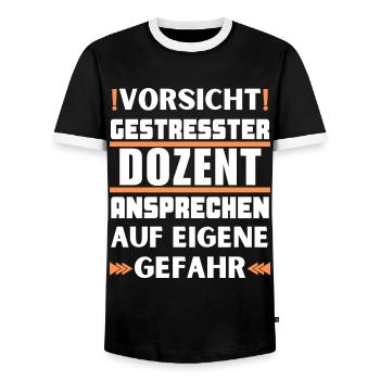 Ne parlez pas à un conférencier stressé ! - T-shirt contrasté Homme - noir/blanc - Devant - AI Model Female 172 light (172cm) & AI Model Male 178 light (178cm)