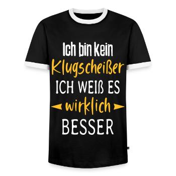 Besserwisser Klugscheißer Sprüche Spruch lustig - Männer Kontrast-T-Shirt - Schwarz/Weiß - Vorne - AI Model Female 172 light (172cm) & AI Model Male 178 light (178cm)
