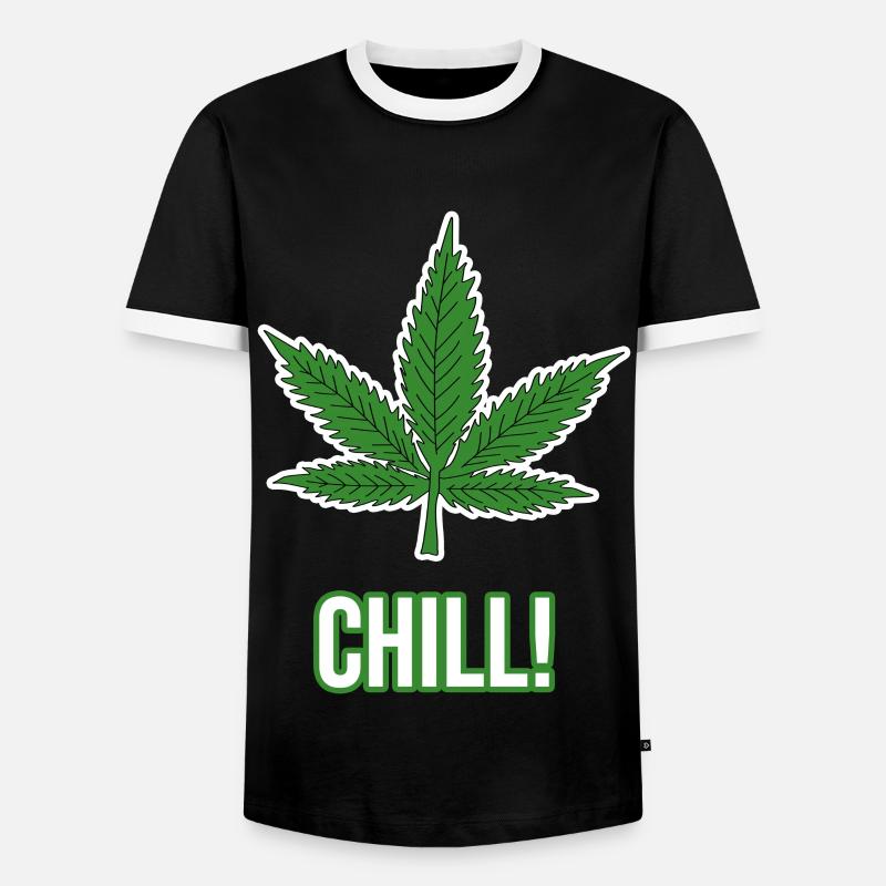 Hanfblatt - Männer Kontrast-T-Shirt - Schwarz/Weiß