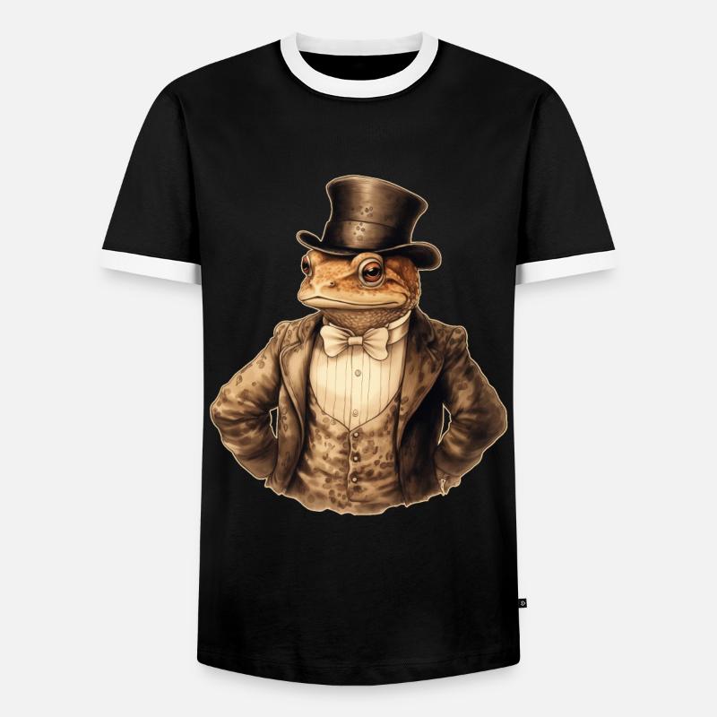 Frosch Steampunk - Männer Kontrast-T-Shirt - Schwarz/Weiß