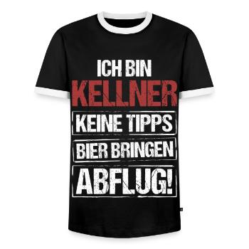 Je suis serveur - apportez de la bière et décollez - T-shirt contrasté Homme - noir/blanc - Devant - AI Model Female 172 light (172cm) & AI Model Male 178 light (178cm)