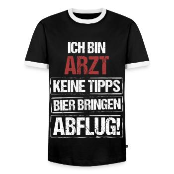 Je suis médecin - apportez de la bière et décollez - T-shirt contrasté Homme - noir/blanc - Devant - AI Model Female 172 light (172cm) & AI Model Male 178 light (178cm)