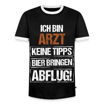 Je suis médecin - Apportez de la bière et partez - T-shirt contrasté Homme - noir/blanc - Devant - AI Model Female 172 light (172cm) & AI Model Male 178 light (178cm)