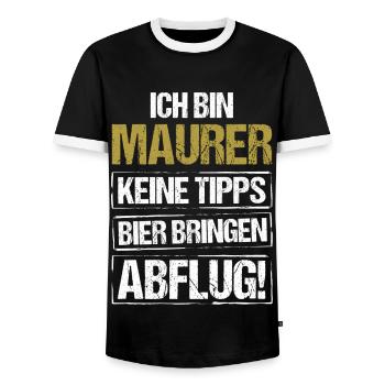 Je suis maçon - apporte de la bière et décolle - T-shirt contrasté Homme - noir/blanc - Devant - AI Model Female 172 light (172cm) & AI Model Male 178 light (178cm)