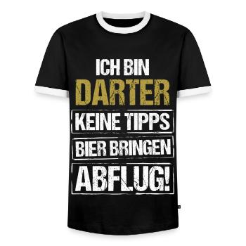 Je m'appelle Darter - apporte de la bière et décolle - T-shirt contrasté Homme - noir/blanc - Devant - AI Model Female 172 light (172cm) & AI Model Male 178 light (178cm)