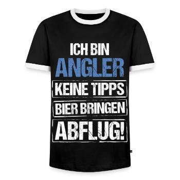 Je suis pêcheur - apportez de la bière et partez - T-shirt contrasté Homme - noir/blanc - Devant - AI Model Female 172 light (172cm) & AI Model Male 178 light (178cm)