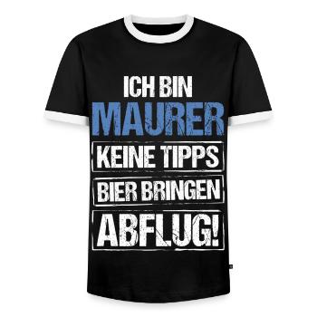 Je suis maçon - apportez de la bière et partez - T-shirt contrasté Homme - noir/blanc - Devant - AI Model Female 172 light (172cm) & AI Model Male 178 light (178cm)