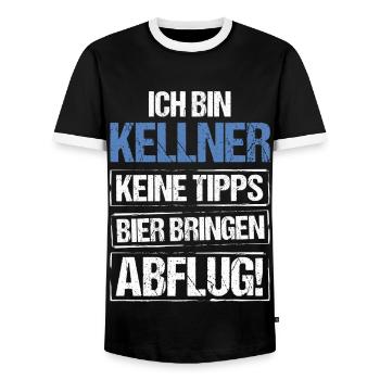 Je suis serveur - apportez de la bière et décollez - T-shirt contrasté Homme - noir/blanc - Devant - AI Model Female 172 light (172cm) & AI Model Male 178 light (178cm)