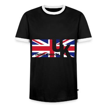 Drapeau anglais drapeau cadeau anglais - T-shirt contrasté Homme - noir/blanc - Devant - AI Model Female 172 light (172cm) & AI Model Male 178 light (178cm)