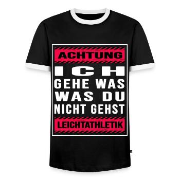 Leichtathletik sportgehen Geher Trail Marathon - Männer Kontrast-T-Shirt - Schwarz/Weiß - Vorne - AI Model Female 172 light (172cm) & AI Model Male 178 light (178cm)