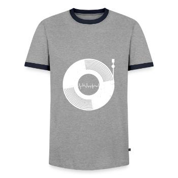 Disques de disques cadeau - T-shirt contrasté Homme - gris/marine  - Devant - AI Model Female 172 light (172cm) & AI Model Male 178 light (178cm)