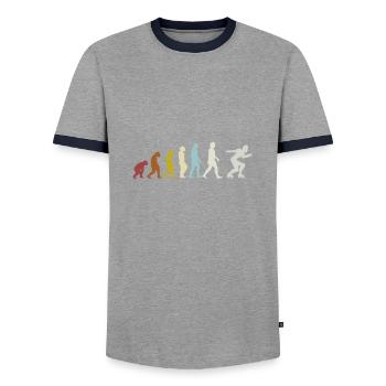 Inline-Skates Inline-Skating Rollschuhlaufen - Männer Kontrast-T-Shirt - Grau/Navy  - Vorne - AI Model Female 172 light (172cm) & AI Model Male 178 light (178cm)