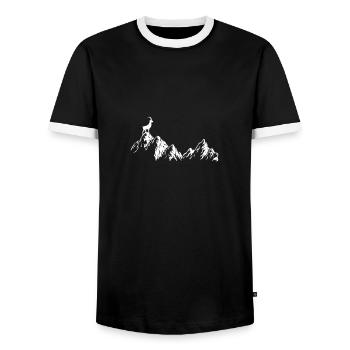 Signe du zodiaque Caprine Signe du zodiaque - T-shirt contrasté Homme - noir/blanc - Devant - AI Model Female 172 light (172cm) & AI Model Male 178 light (178cm)