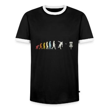 Disque de golf disque disque discgolf cadeau discgolf - T-shirt contrasté Homme - noir/blanc - Devant - AI Model Female 172 light (172cm) & AI Model Male 178 light (178cm)