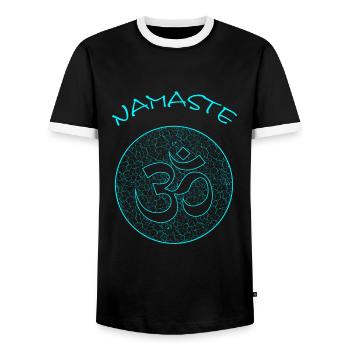 Namste - Männer Kontrast-T-Shirt - Schwarz/Weiß - Vorne - AI Model Female 172 light (172cm) & AI Model Male 178 light (178cm)