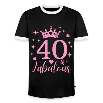 Fabelhafte 40. 40. Geburtstag - Männer Kontrast-T-Shirt - Schwarz/Weiß - Vorne - AI Model Female 172 light (172cm) & AI Model Male 178 light (178cm)