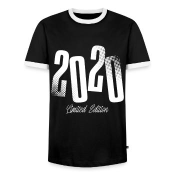 2020 Année de naissance Année de naissance - T-shirt contrasté Homme - noir/blanc - Devant - AI Model Female 172 light (172cm) & AI Model Male 178 light (178cm)