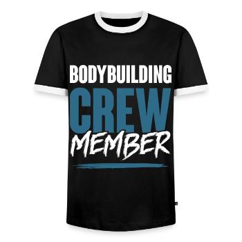 Équipe de musculation - T-shirt contrasté Homme - noir/blanc - Devant - AI Model Female 172 light (172cm) & AI Model Male 178 light (178cm)