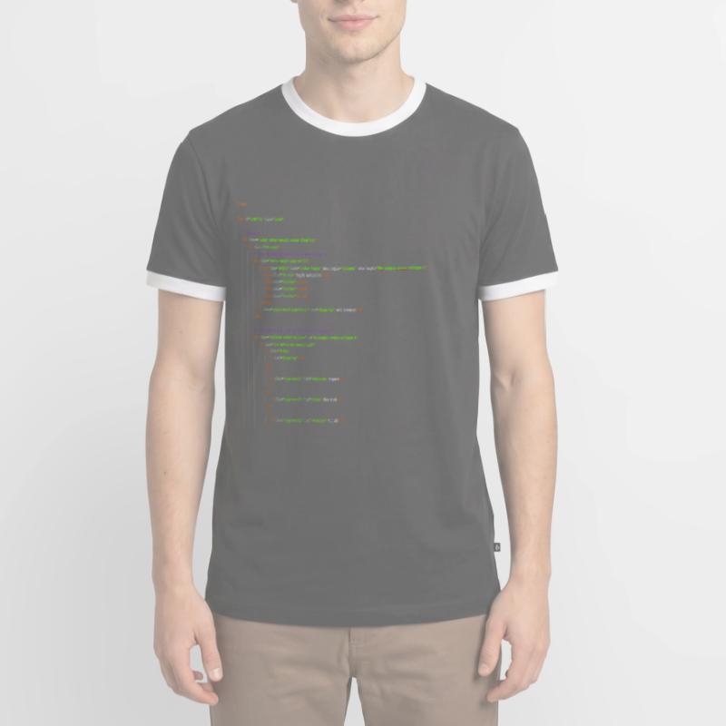 Programmation HTML. Chemise de ballot T-shirt contrasté Homme