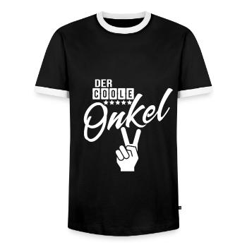 der coole Onkel! Geschenk für den Onkel - Männer Kontrast-T-Shirt - Schwarz/Weiß - Vorne - AI Model Female 172 light (172cm) & AI Model Male 178 light (178cm)