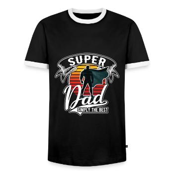 Super Papa - tout simplement le meilleur - T-shirt contrasté Homme - noir/blanc - Devant - AI Model Female 172 light (172cm) & AI Model Male 178 light (178cm)
