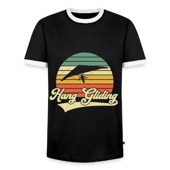Hang Gliding Vintage Retro Plan de suspension - T-shirt contrasté Homme - noir/blanc - Devant - AI Model Female 172 light (172cm) & AI Model Male 178 light (178cm)