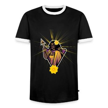 Warrior - Men's Ringer Shirt - black/white - Front - AI Model Female 172 light (172cm) & AI Model Male 178 light (178cm)