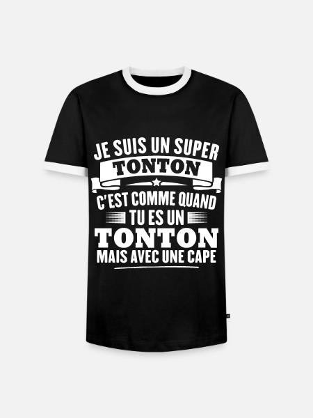 Je suis un super tonton - T-shirt contrasté Homme - noir/blanc
