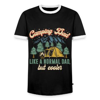Camping Dad Like A Normal Dad But Cooler - Men's Ringer Shirt - black/white - Front - AI Model Female 172 light (172cm) & AI Model Male 178 light (178cm)
