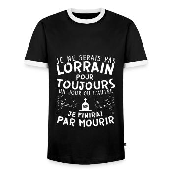 Cadeau Humour Homme Lorrain Noel Anniversaire - T-shirt contrasté Homme - noir/blanc - Devant - AI Model Female 172 light (172cm) & AI Model Male 178 light (178cm)