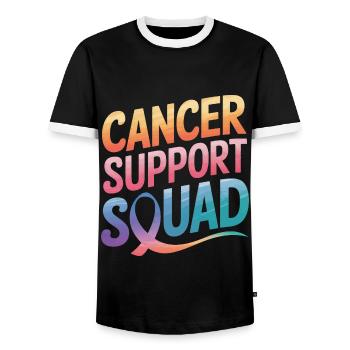 Krebsbewusstseins Krankhei Krebs Brustkrebs - Männer Kontrast-T-Shirt - Schwarz/Weiß - Vorne - AI Model Female 172 light (172cm) & AI Model Male 178 light (178cm)