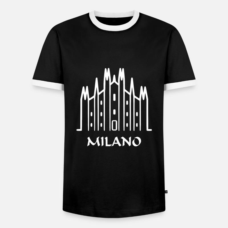 Milano - Männer Kontrast-T-Shirt - Schwarz/Weiß
