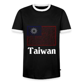 Taiwan Flag taiwan - T-shirt contrasté Homme - noir/blanc - Devant - AI Model Female 172 light (172cm) & AI Model Male 178 light (178cm)
