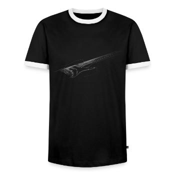 Guitar Musician Design Simple Gift Idea - T-shirt contrasté Homme - noir/blanc - Devant - AI Model Female 172 light (172cm) & AI Model Male 178 light (178cm)