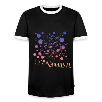 Namaste - Männer Kontrast-T-Shirt - Schwarz/Weiß - Vorne - AI Model Female 172 light (172cm) & AI Model Male 178 light (178cm)