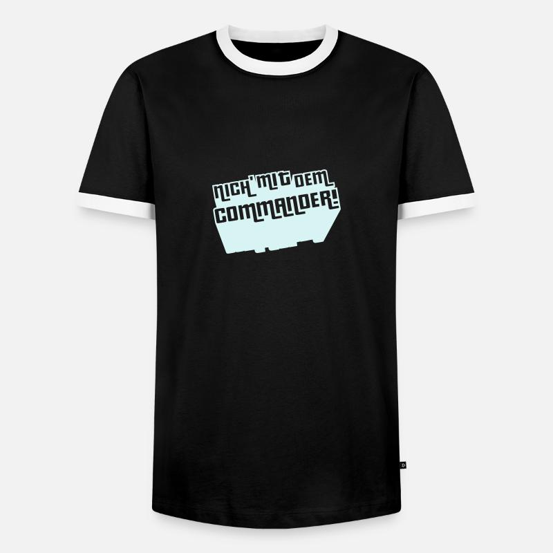 Pas avec le commandant! - T-shirt contrasté Homme - noir/blanc
