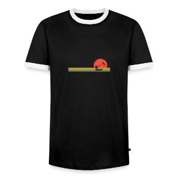 Kitesurfing Gift Idea Water Sports Fun - Men's Ringer Shirt - black/white - Front - AI Model Female 172 light (172cm) & AI Model Male 178 light (178cm)